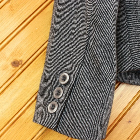 RW&CO Wool 2 Piece Pant Suit Grey Size 6 Waist Jacket Slacks Straight Leg - Picture 6 of 10